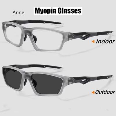 Óculos Esportivos para Miopia TR90 com Bloqueio de Luz Azul Óculos de Sol Fotocromáticos para Proteção Ocular ao Ar Livre