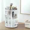 360-Degree Rotating Makeup Shelf Organizer - Fashionable Cosmetic Storage Box & Brush Holder
