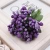 12 STK/Parti Kunstig Blomst Små Bær Pollenbærer Stilk av Ståltråd/Bryllupsblader DIY Krans Roser Kunstig Blomst