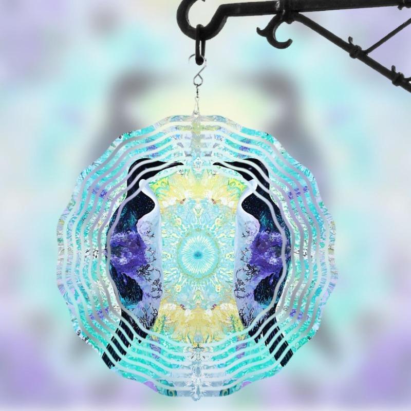 10 Inch Hanging Wind Spinner with 360 Degree Hook for Balcony Garden Decor Spring Summer Outdoor DecorationMetal Wind Chimes for Home Decor