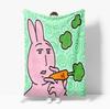 Cute Pink rabbit Series Blanket Cartoon Print Warm Flannel Soft Comfortable Home Travel  Bed Blanket Birthday Couple kids Gift