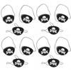 12Pcs/pack Pirate Eye Patches Black Felt One Eye Skull Captain Eye Patches for Halloween Christmas Pirate Theme Party