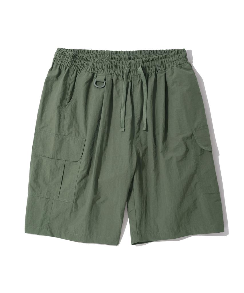 MODERMENT Nylon Bdu Single-Pleat Wide Cargo Shorts [4 Colors]