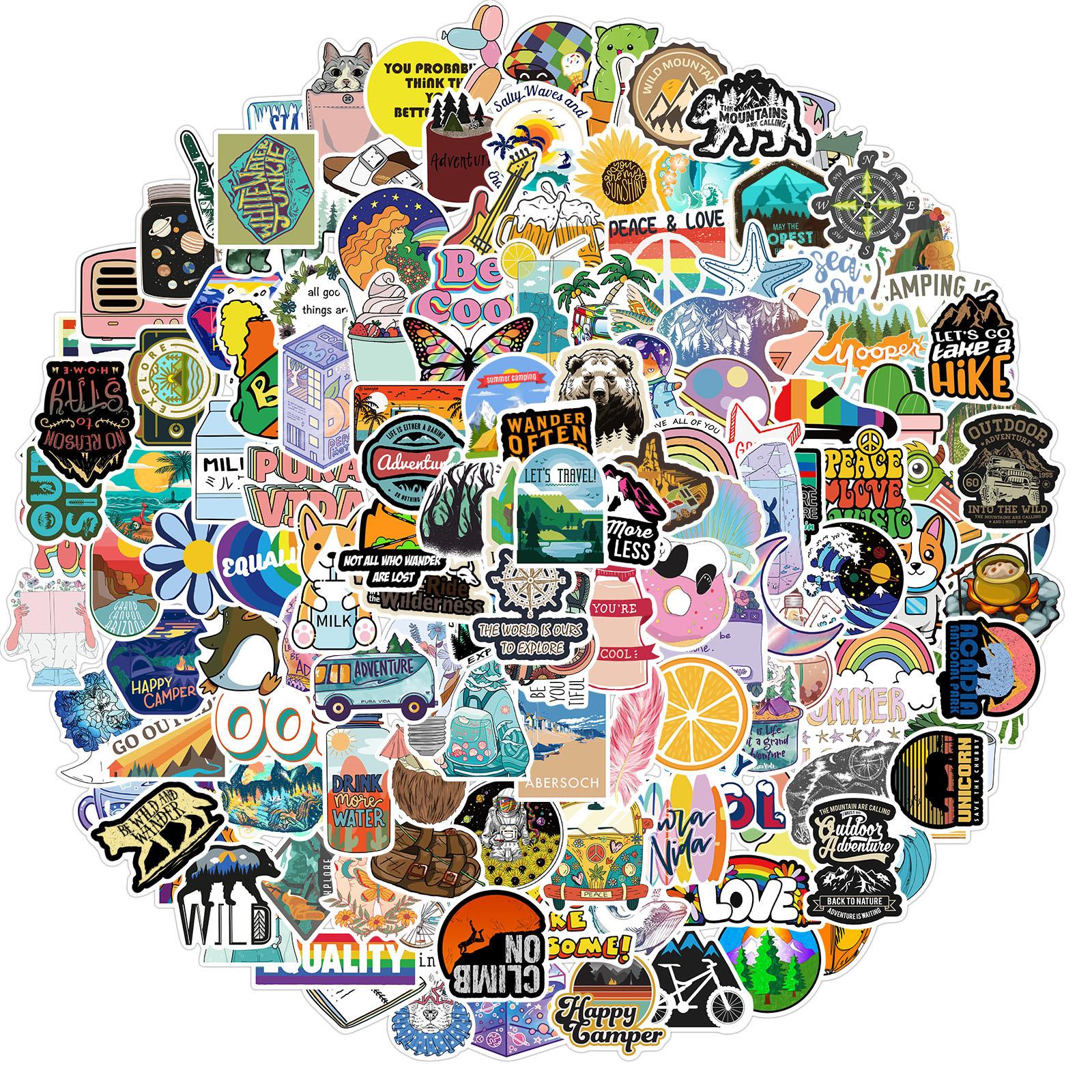 

200 New Cartoon Personalized Graffiti Stickers Suitcase Guitar Without Glue Waterproof Stickers