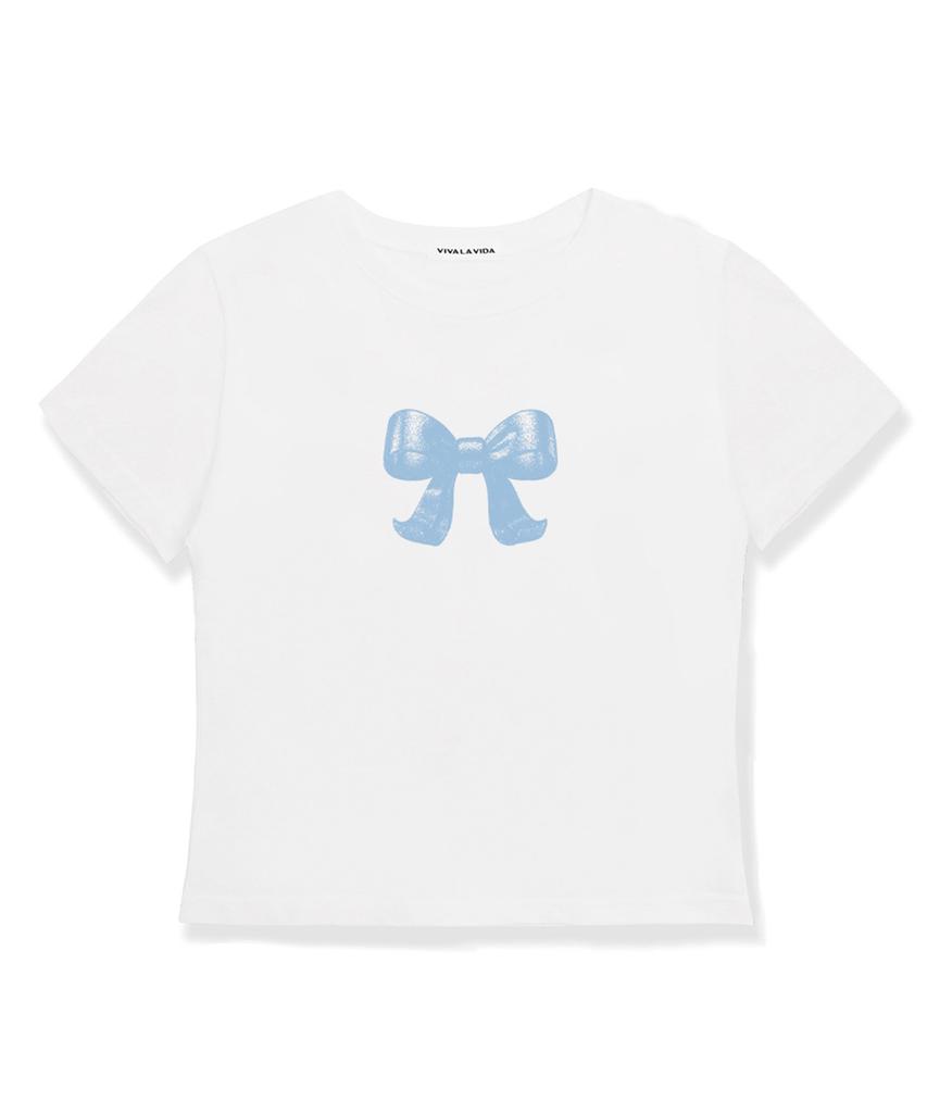 Bibalabida Ribbon Crop Short Sleeve T-Shirt