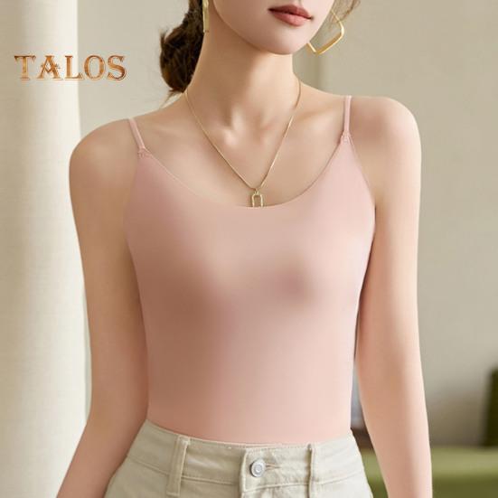 Dámský top tílko z umělého hedvábí Ledové hedvábí Saténové tílko Špagetová ramínka Bez rukávů Cami top Kulatý výstřih Hedvábná Letní základní halenka