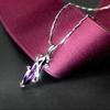 BELLA BOX Heißer Verkauf Lila Amethyst Geometrie Wunderschöne Anhänger Halsketten Für Frauen Charme Hochzeit Engagement Feine Luxus Schmuck Neue Trendy
