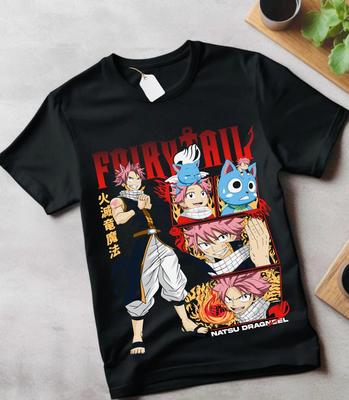 Fairy Tail Tshirt Anime Gift Shirt Mens and Womens Summer Pure Cotton Comfortable Loose Fashion Round Neck Short Sleeve Top