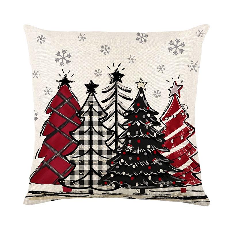 4PCS Christmas Cushion Cover 45X45CM Pillowcase Merry Christmas Decorations Home Ornament Xmas New Year Decor Sofa Pillow Covers