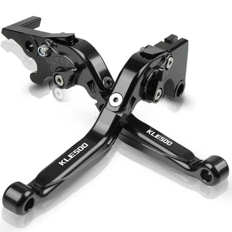 CNC Aluminum Foldable Brake Clutch Levers Kawasaki KLE500 Motorcycle Adjustable Wear-Resistant Full Black Multi-Color
