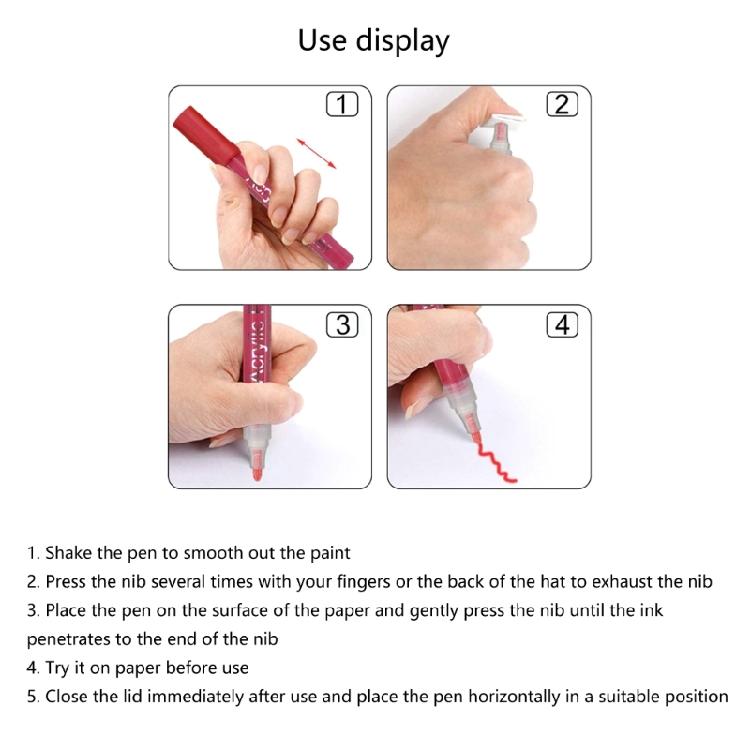 12/36 Color Acrylic Paint Pen Graffiti Pen Acrylic Pen Acrylic Paint Markers