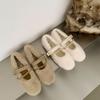 Designer Autumn Women Comfortable Warm Fur Shoes Fashion Shallow Slip on Ladies Flats Shoes Round Toe Women's Mary Jane Shoes