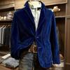 Men's Solid Color Corduroy Warm Pocket Suit Jacket Cardigan Men's Casual Suit