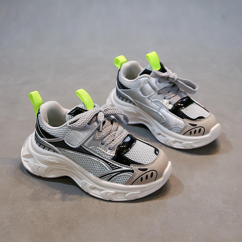 Girls' Sneakers 2025 Spring and Autumn New Children's Soft-soled Dad Shoes Breathable Mesh Boys Lightweight Running Shoes