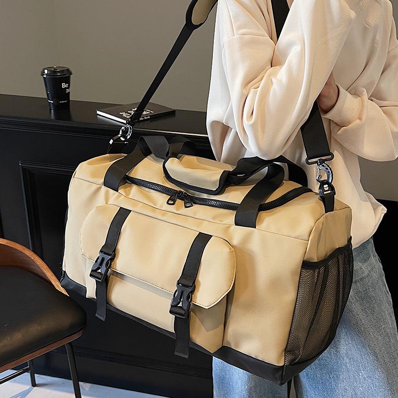 Downhill Bag Travel Bag for Women Short Distance Light Travel Large Capacity Splicing Hand Held Shoulder Crossbody Bag