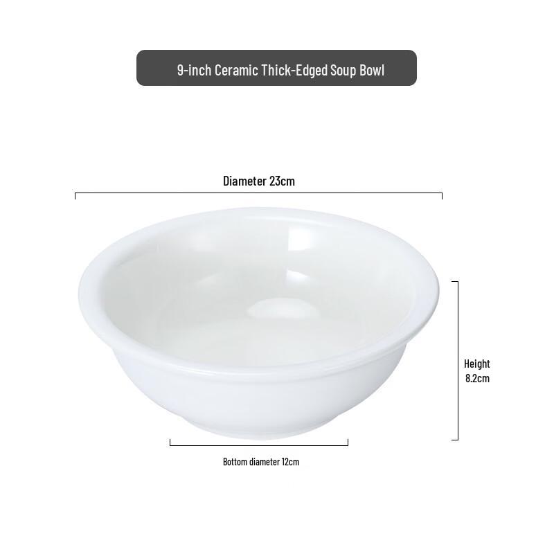 Diruien White Ceramic Round Serving Bowl