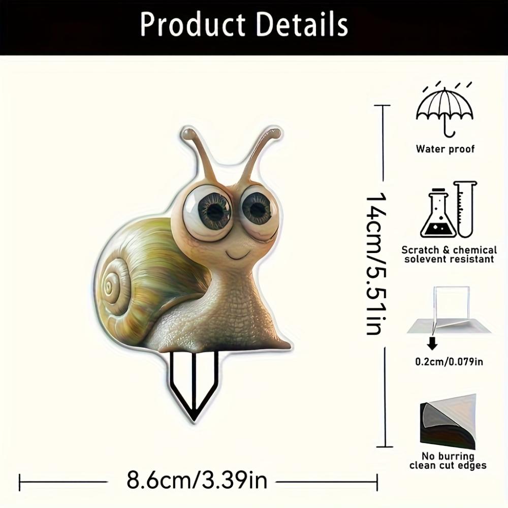 Flat 2d Cute Gardening Snail Decoration - Big Eyes Snail Sign, Outdoor Courtyard Lawn Four Seasons Holiday Decoration, Home Garden Ornaments