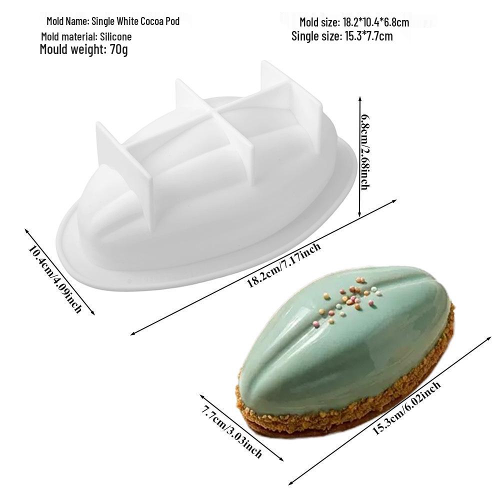 Cacao Fruit Mousse 6-Cavity Silicone Cake Mold for French Desserts