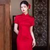 Red cheongsam girl 1011 new young toasting clothes to send the college entrance examination welcome etiquette home cheongsam skirt