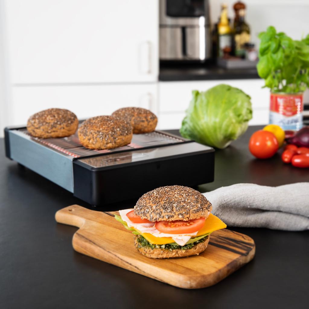 Gastronoma Flat Toaster 18140003 920 W 6 Levels Timer Inox