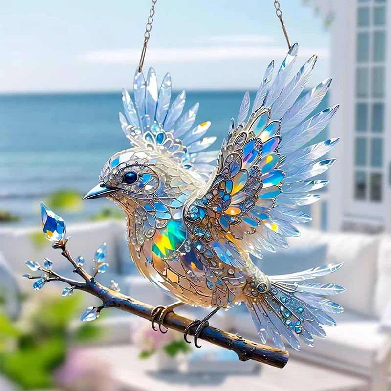 2D Flatt Krystallhimmel Glassmaleri Ornament Akryl Fugleheng Anheng Stue Gårdsplass Anheng Festivalscene Dekorasjon
