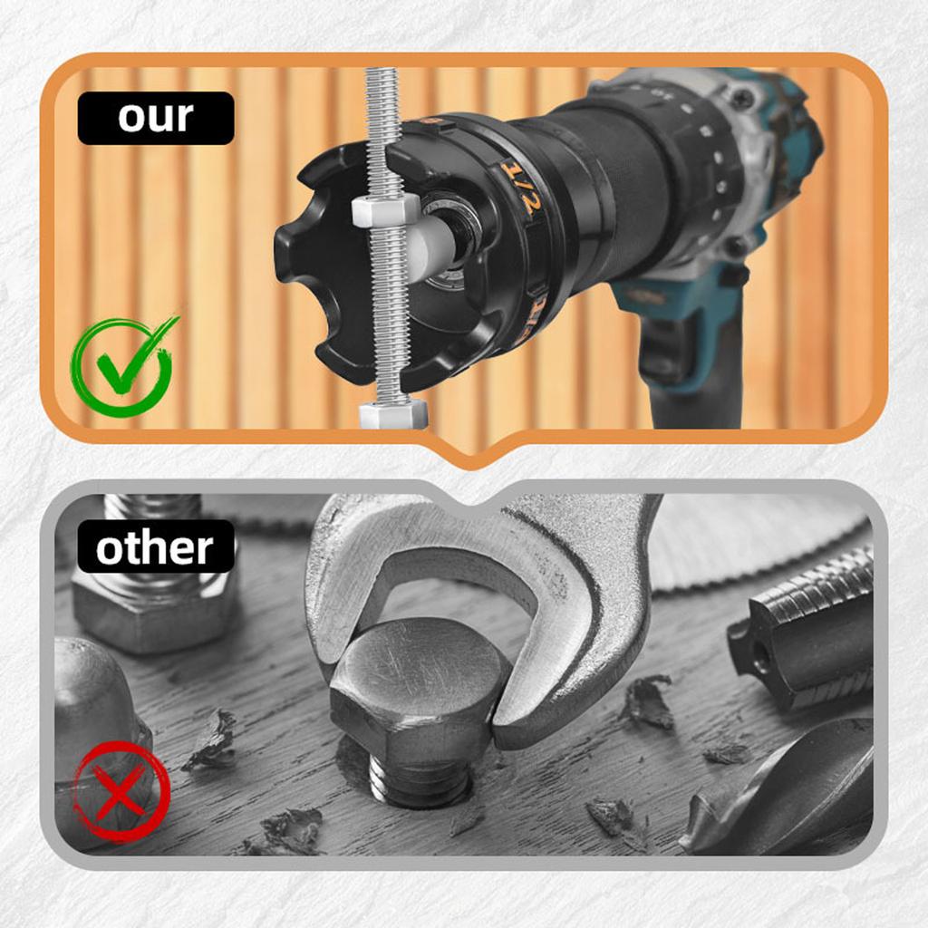 Nuts Spinning Drill Attachment Hex-Shank Nuts Driver Extractor Nut Socket Wrench for 1/4in 3/8in 1/2in Threaded Rods