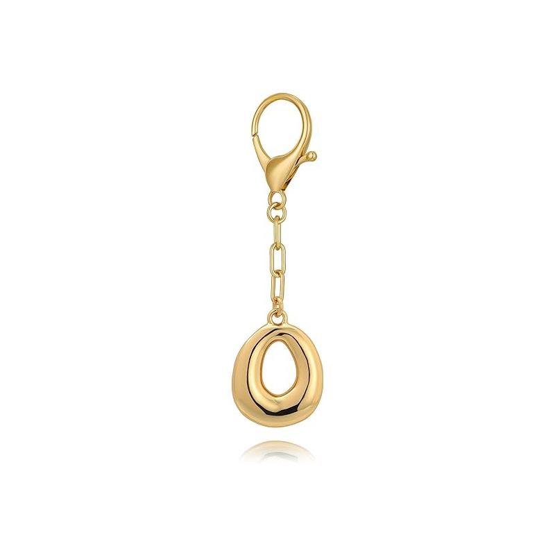 Gold Bubble Initial Keychain Letter Bag Charm for Women DIY Alphabet Purses Handbag Pendant School Backpack Gift Key Accessories