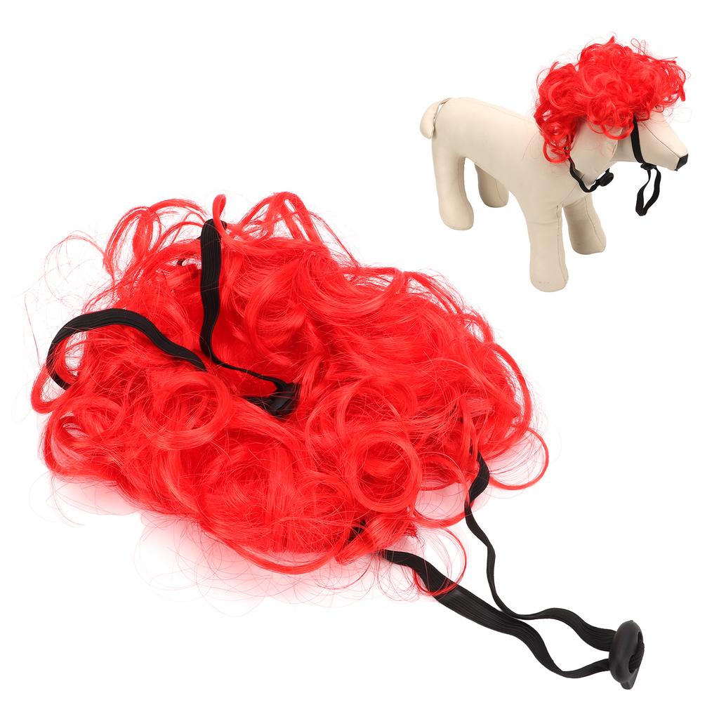Pet Wig Elastic Band Washable Dog Cosplay Wig for Small Medium Large Dogs Cats