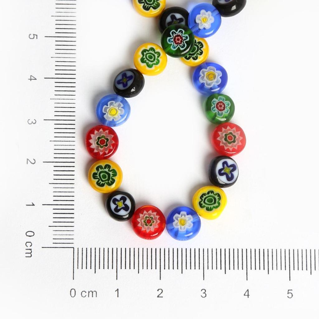 High Quality Flat Round Shape Multiple Patterns Smooth Glass Beads For Jewelry Decoration Making DIY Bracelet Necklace Earring