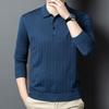 FXT6694 Men's Long Sleeve Wool Blend Knitted Polo Shirt