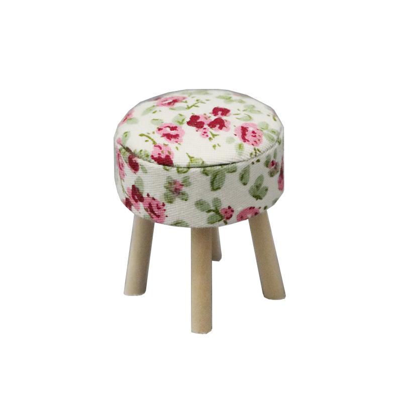 1:12 Dollhouse Mini Furniture, Round Stools, Bar Stools, Kitchen Living Room Fabric Desk