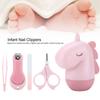Nail Clippers Kit Cartoon Shape Stainless Steel Baby Nail Trimmer with Tweezers Nail File Storage Box for Baby Nail Care