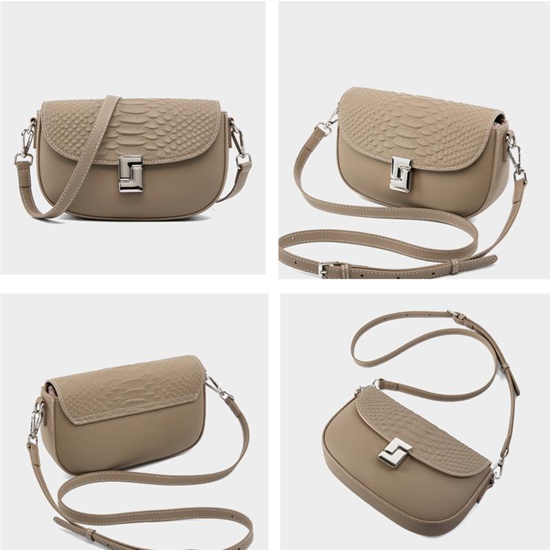 Cowhide Genuine Leather Saddle Small Shoulder Crossbody Bags For Women Summer  Trend Designer Flap Ladies Handbags
