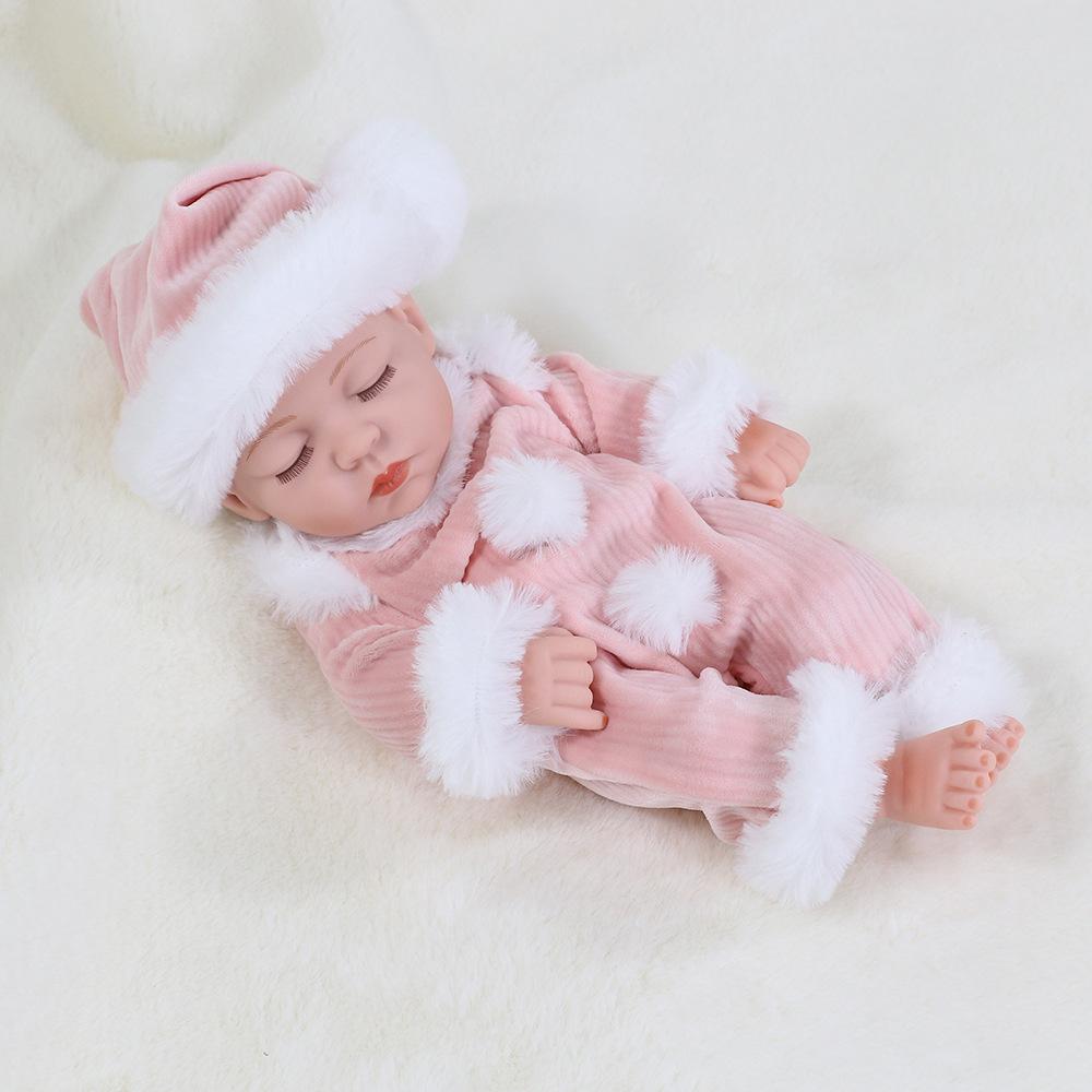 Mini 11-inch Reborn Doll with Closed Eyes, Simulation Baby Doll for Little Girls, Early Education Sleeping Doll