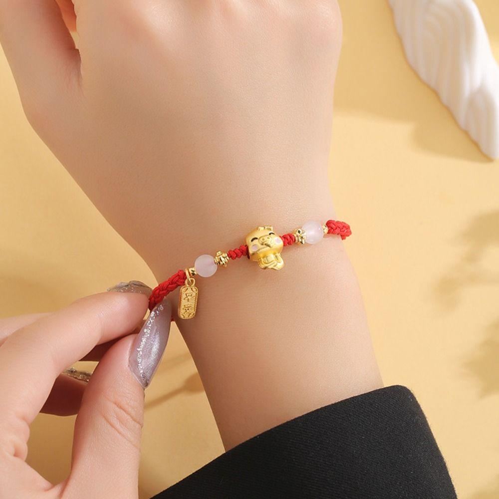 Cartoon Snake Animal Bracelet Chinese Style Braided Hand Rope Fashion Snake Year Bracelet  New Year