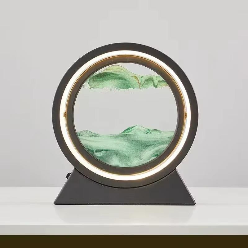 Sandscape Kinetic Sand Art Picture Quicksand Table Lamp Dynamic Liquid Hourglass Moving Sand Painting Flowing Sand Home Decor