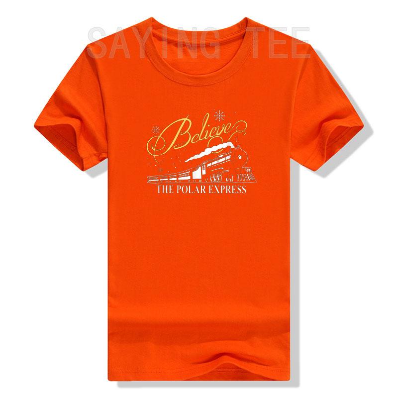 The Polar Express Believe Christmas Family Matching Pajamas TShirt Sayings Quote Graphic Tee Tops Xmas Party Holiday Clothes