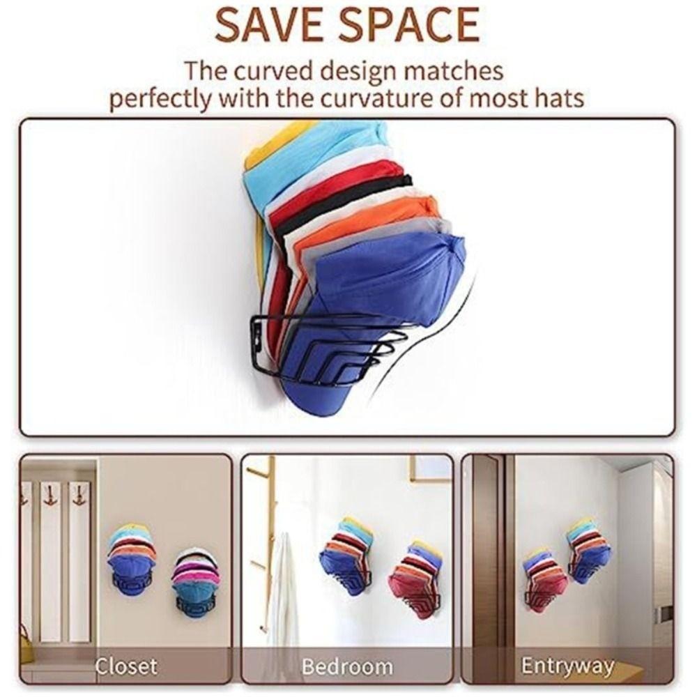 Strong Holder Baseball Cap Organizer Black Wall Hanging Cap Holder Hat Rack Closet Organization