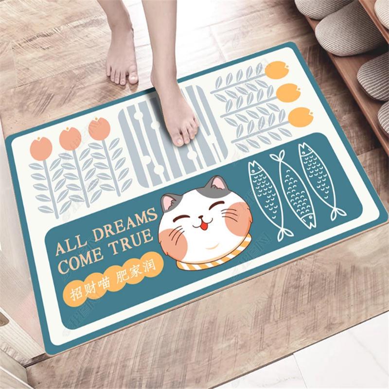 Cartoon Absorbent Bathroom Mats - Door, Bedroom & Entrance Floor Carpets