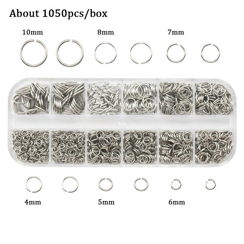 Jewelry Findings Set open jump rings Loose spacer beads Earring hooks Rubber Earring Backs for Jewelry Making DIY handicraft