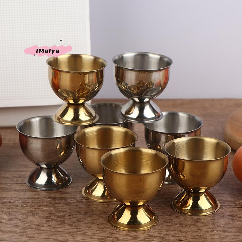 M-4Pcs Egg Cups Set Handy Stainless Steel Boiled Egg Cups Stand Rack Eggs Holder Egg Holder Kitchen Breakfast Cooking Tool