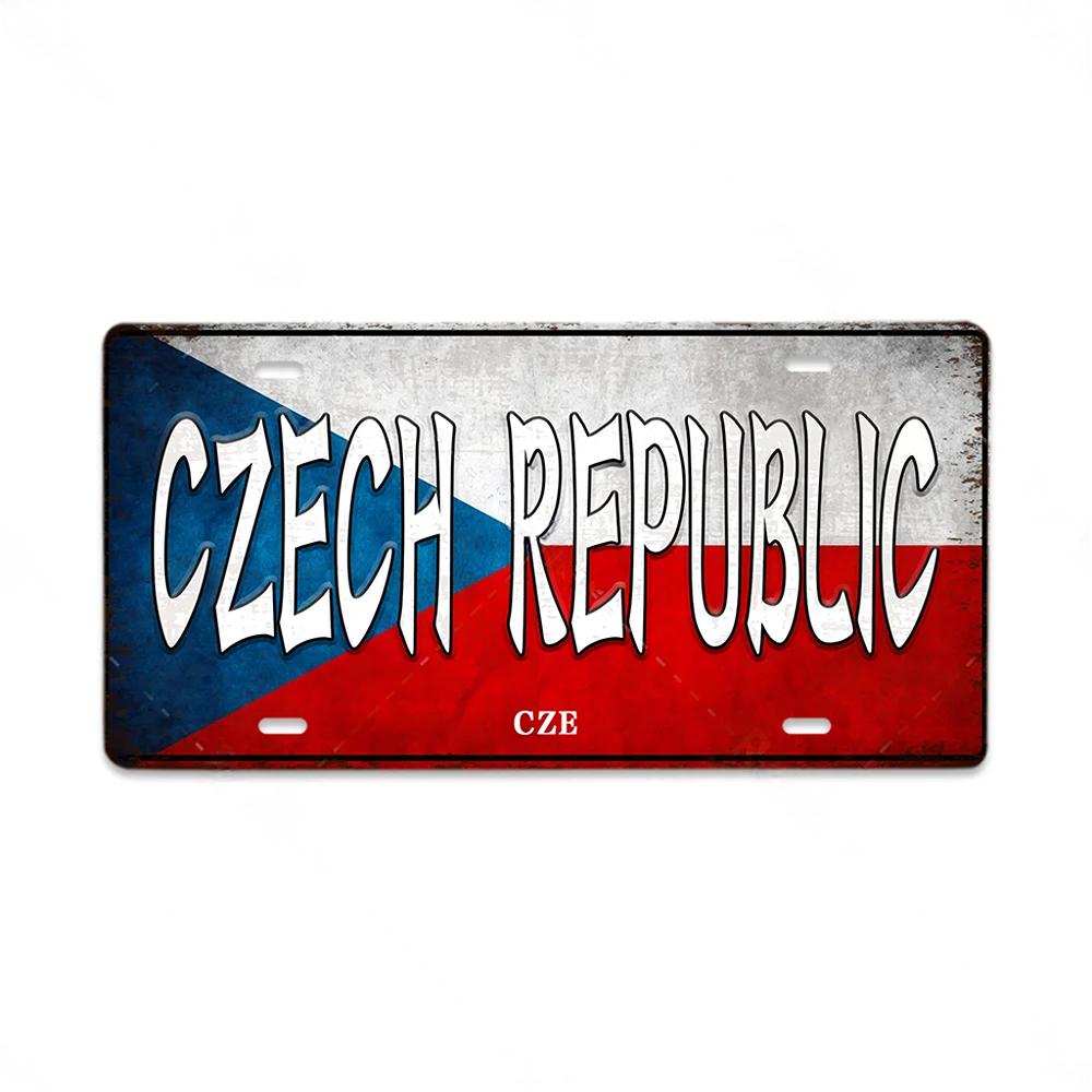 Popular Tourism Country Posters Vintage Metal Tin Signs License Plate Poster Car Garage Home Decor Plaque Vintage Art Painting