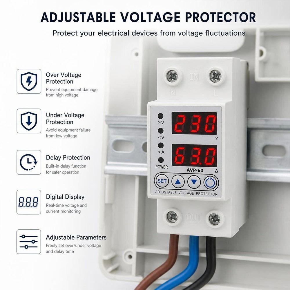 Automatic Reset Automatic Voltage Protector Voltage Monitoring Relay Distribution Panel Protection