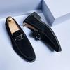 Men's Casual Shoes  Spring  Foot Lazy Shoes Large Size Pointed Leather  Shoes Anti-suede  Driving Shoes