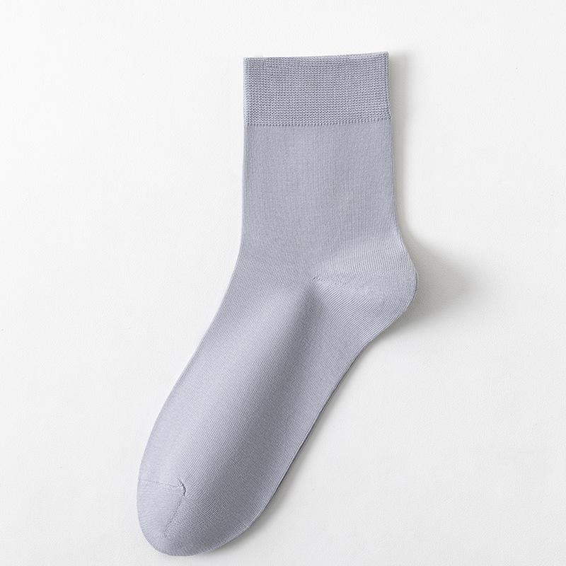 Cotton Spring and Autumn Pure Cotton Men's Socks, Men's Mid-leg Cotton Socks, Business Anti-odor, Sweat-absorbing, Antibacterial, Solid Color