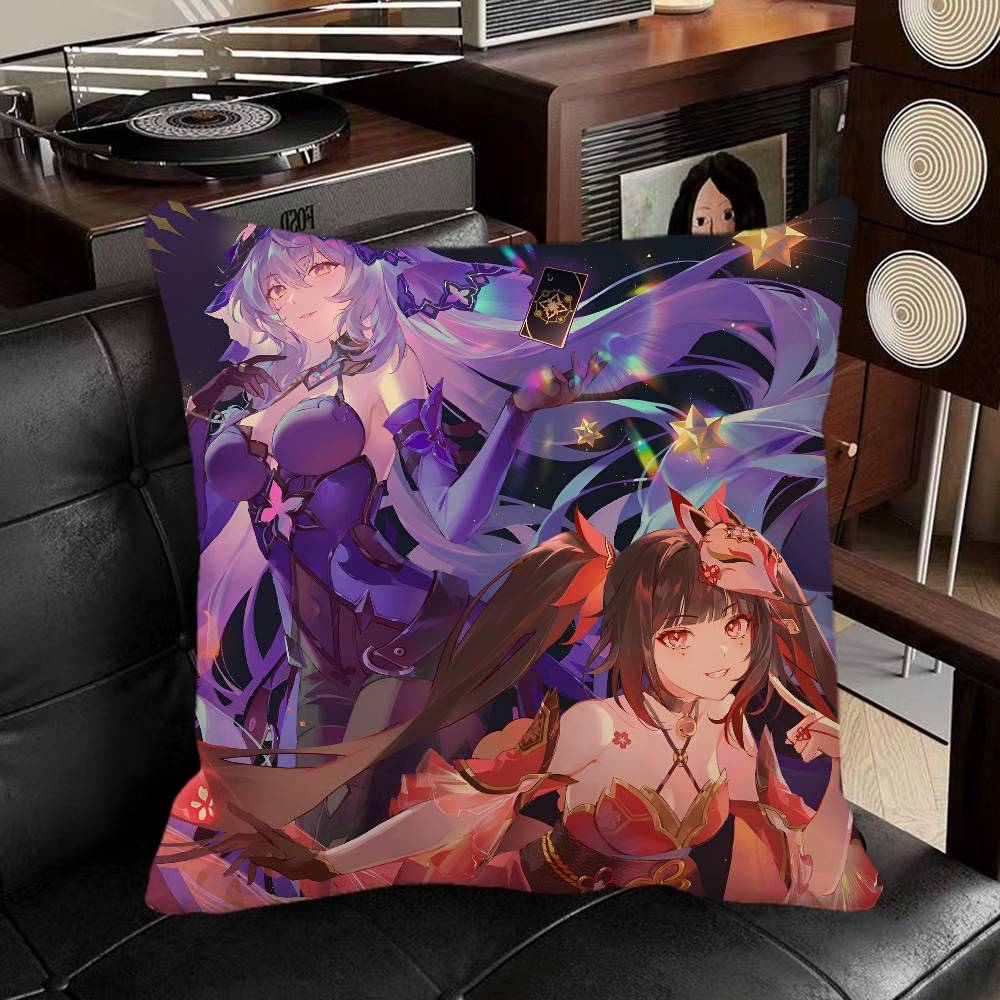 Game Honkai Star Rail Black Swan Pillow Case Square Pillow Bedroom Sofa Leisure Comfort Cushion Car Home Decoration