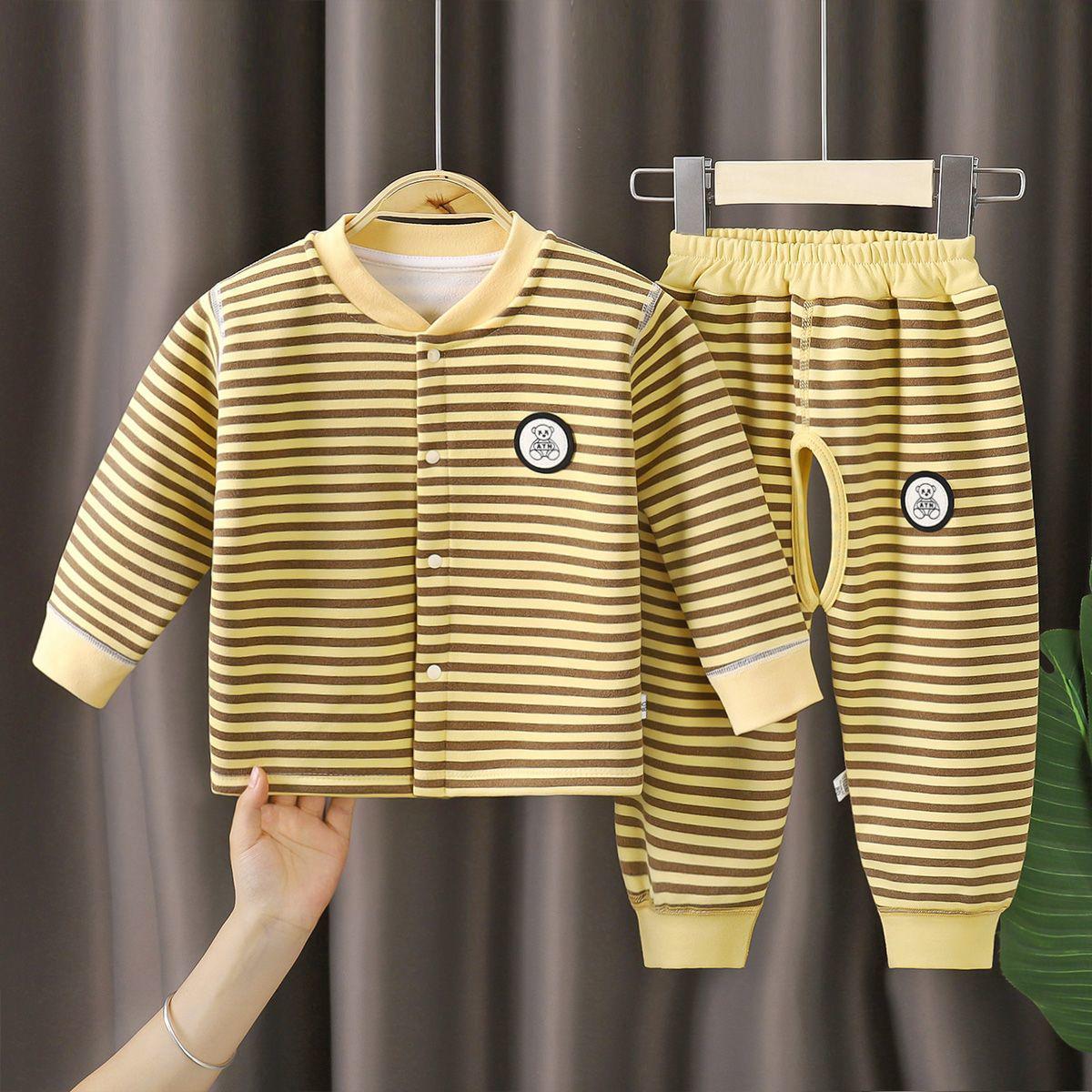 

Autumn/Winter Infant Fleece Set: Open Crotch, Boys & Girls, Two-Piece Outerwear