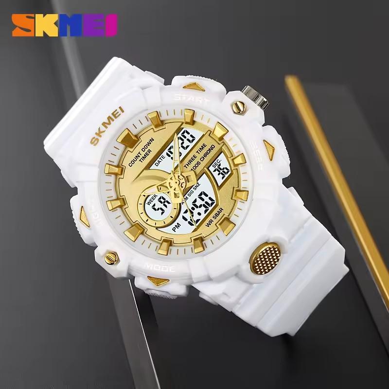 Skmei 2225 Sport Alarm Watch Men Dual Display Waterproof LED Display Electronic Quartz Digital Wristwatch Man Clock Reloj Hombre