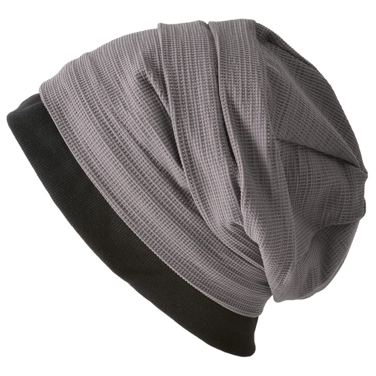 

CHARM Deep Waffle Watch Cap Large Size Stylish Hat Outdoor Cotton [Free Size/Charcoal Gray]