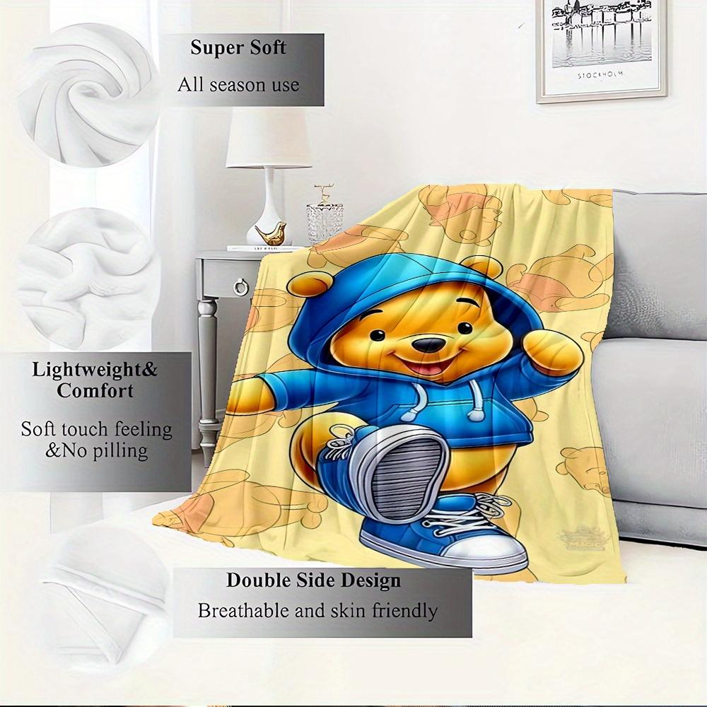 1pc flannel cartoon Winnie the Pooh pattern small bed blanket